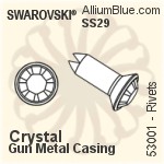 Swarovski Rivet (53001), Gun Metal Casing, With Stones in SS29 - Colors