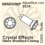 Swarovski Rivet (53006), Silver Plated Casing, With Stones in SS39 - Clear Crystal
