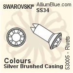 Swarovski Rivet (53005), Stainless Steel Casing, With Stones in SS34 - Colors