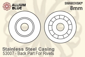 Swarovski Back Part For Rivet (53007), Stainless Steel Casing - 关闭视窗 >> 可点击图片