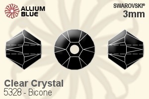 施華洛世奇 Bicone 串珠 (5328) 3mm - 透明白色