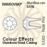 スワロフスキー Rose Pin (53304), ステンレススチールケーシング, SS34ストーン付き - クリスタルエフェクト