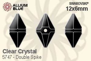 施华洛世奇 Double Spike 串珠 (5747) 12x6mm - 透明白色
