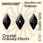 Swarovski Double Spike Bead (5747) 12x6mm - Crystal Effect (Full Coated)