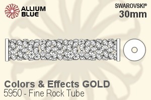 スワロフスキー Fine Rock Tube ビーズ (5950) 30mm - カラー&エフェクト ゴールド - ウインドウを閉じる