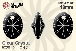スワロフスキー XILION Oval ペンダント (6028) 18mm - クリスタル - ウインドウを閉じる
