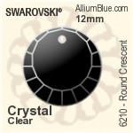施華洛世奇 圓形 Crescent 吊墜 (6210) 17mm - 白色（半塗層）