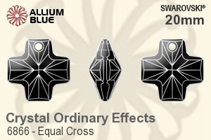 施华洛世奇 Equal Cross 吊坠 (6866) 20mm - 白色（半涂层）