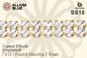 Preciosa Round Maxima 2-Rows Cupchain (7413 7176), Unplated Raw Brass, With Stones in SS18 - Crystal Effects - 关闭视窗 >> 可点击图片