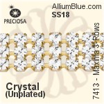 Preciosa Round Maxima 3-Rows Cupchain (7413 7177), Unplated Raw Brass, With Stones in SS18 - Crystal Effects