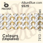 Preciosa Round Maxima 3-Rows Cupchain (7413 7183), Plated, With Stones in SS29 - Clear Crystal