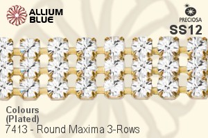 Preciosa Round Maxima 3-Rows Cupchain (7413 7175), Plated, With Stones in PP24 - Colours - 关闭视窗 >> 可点击图片