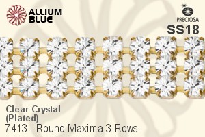 Preciosa Round Maxima 3-Rows Cupchain (7413 7177), Plated, With Stones in SS18 - Clear Crystal - ウインドウを閉じる