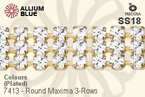 Preciosa Round Maxima 3-Rows Cupchain (7413 7177), Plated, With Stones in SS18 - Colours