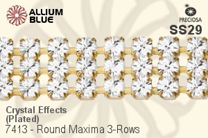 Preciosa Round Maxima 3-Rows Cupchain (7413 7183), Plated, With Stones in SS29 - Crystal Effects - Click Image to Close