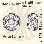 施华洛世奇 BeCharmed Pavé Medley (81304) 15mm - CE Grey / Black Diamond / Jet Hematite / Crystal Silver Shade / Greige