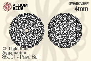 施華洛世奇 Pavé Ball (86001) 4mm - CE Light Blue / Aquamarine - 關閉視窗 >> 可點擊圖片