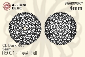 スワロフスキー Pavé Ball (86001) 4mm - CE Dark Red / Siam