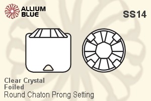 Premium Crystal Round Chaton in Prong Setting SS14 - Clear Crystal With Foiling - 關閉視窗 >> 可點擊圖片
