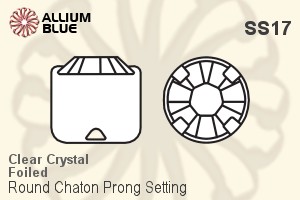 プレミアム・クリスタル Round Chaton in Prong 石座, SS17 - クリスタル フォイル - ウインドウを閉じる