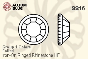 Premium Crystal Iron-On Ringed Rhinestone Hot-Fix SS16 - Group 1 Colors With Foiling - Haga Click en la Imagen para Cerrar