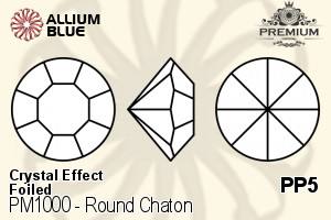 PREMIUM Round Chaton (PM1000) PP5 - Crystal Effect With Foiling