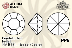 PREMIUM Round Chaton (PM1000) PP6 - Crystal Effect With Foiling - 關閉視窗 >> 可點擊圖片
