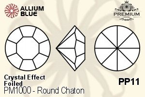 PREMIUM Round Chaton (PM1000) PP11 - Crystal Effect With Foiling