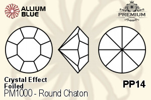 PREMIUM Round Chaton (PM1000) PP14 - Crystal Effect With Foiling