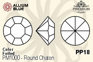 PREMIUM CRYSTAL Round Chaton PP18 Tanzanite F