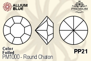 PREMIUM CRYSTAL Round Chaton PP21 Sapphire F