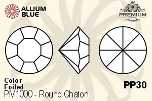PREMIUM CRYSTAL Round Chaton PP30 Siam F