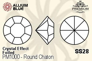 PREMIUM Round Chaton (PM1000) SS28 - Crystal Effect With Foiling - Haga Click en la Imagen para Cerrar