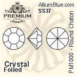 PREMIUM Round Chaton (PM1000) SS37 - Clear Crystal With Foiling