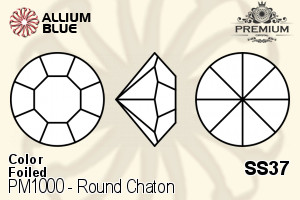 PREMIUM CRYSTAL Round Chaton SS37 Light Sapphire F