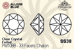 PREMIUM 33 Facets Chaton (PM1088) SS38 - Clear Crystal With Foiling - Click Image to Close