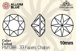PREMIUM 33 Facets Chaton (PM1088) 10mm - Color With Foiling - Click Image to Close