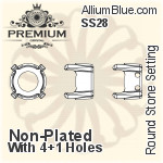 PREMIUM Round Stone Setting (PM1100/S), With Sew-on Holes, SS26 (5.6 - 5.8mm), Plated Brass