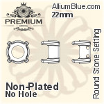 PREMIUM Round Stone Setting (PM1100/S), With Sew-on Holes, 20mm, Plated Brass