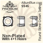 PREMIUM Round Stone Crown Setting (PM1103/S), With Sew-on Holes, SS38, Plated Brass