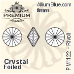 PREMIUM Rivoli (PM1122) 12mm - Clear Crystal With Foiling