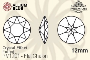 プレミアム Flat チャトン (PM1201) 12mm - クリスタル エフェクト 裏面フォイル - ウインドウを閉じる
