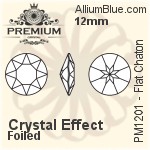 プレミアム Flat チャトン (PM1201) 10mm - クリスタル エフェクト 裏面フォイル