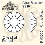 PREMIUM Round Rose Flat Back (PM2000) SS10 - Color Effect With Foiling