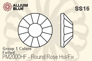 PREMIUM CRYSTAL Round Rose Hot-Fix Flat Back SS16 Light Colorado Topaz F