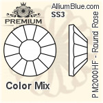 PREMIUM Round Rose Hot-Fix Flat Back (PM2000HF) SS4 - Crystal Effect Unfoiled