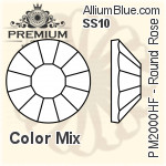 PREMIUM Round Rose Hot-Fix Flat Back (PM2000HF) SS10 - Color Mix