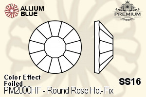 PREMIUM CRYSTAL Round Rose Hot-Fix Flat Back SS16 Smoked Topaz AB F