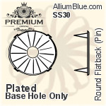 PREMIUM Round Flatback Pin-Through Setting (PM2001/S), Pin Through, SS40 (8.7mm), Unplated Brass