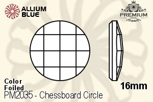 PREMIUM CRYSTAL Chessboard Circle Flat Back 16mm Jet F